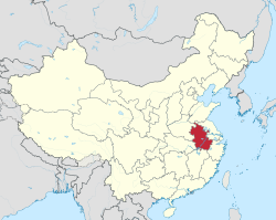 Anhuin (punaisella) sijainti Kiinan kartalla.