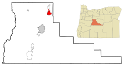 Location in Redmond in Deschutes County, Oregon