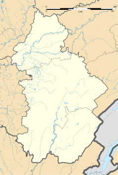 Mapa konturowa Jury, po lewej nieco u góry znajduje się punkt z opisem „Longwy-sur-le-Doubs”