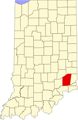 Karte von Ripley County innerhalb von Indiana