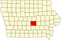 Map of Ajova highlighting Jasper County