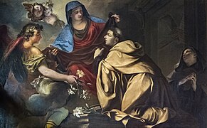 La vierge remet le scapulaire à saint Albert de Sicile
