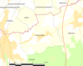 Poziția localității Chaudenay