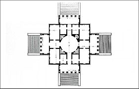 Plans anciens d'une villa palladienne.