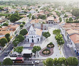 Vista panorâmica da Praça da Matriz de Pindoretama