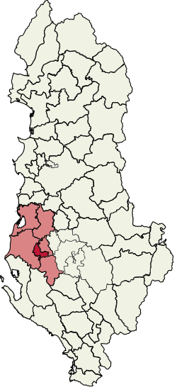 Patos kommune innafor regionen Fier