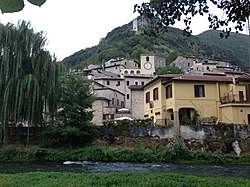 View of Scheggino from the riverside