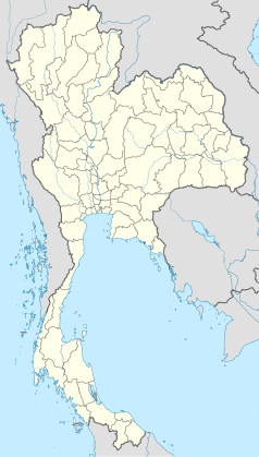 Mapa konturowa Tajlandii, u góry nieco na prawo znajduje się punkt z opisem „Khon Kaen”