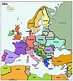 Europa despois das disolucións da URSS e Iugoslavia.