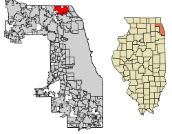 Location of Northbrook within Cook County, Illinois