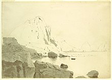 Vue de Capri montrant la côte sud et les Faraglioni di Capri, vers 1865