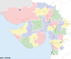 Map indicating the location of Himatnagar