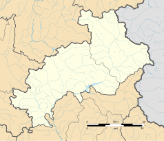 Mapa konturowa Alp Wysokich, blisko centrum po lewej na dole znajduje się punkt z opisem „Barcillonnette”