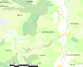 Mapa obce Gère-Bélesten