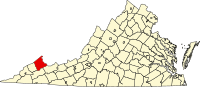 Locatie van Buchanan County in Virginia