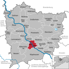 Poziția localității Meißen