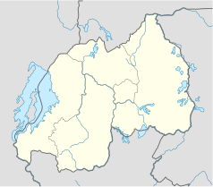 Mapa konturowa Rwandy, w centrum znajduje się punkt z opisem „miejsce zdarzenia”
