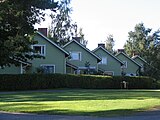 Casas tradicionais de madeira en Säynätsalo, Jyväskylä.