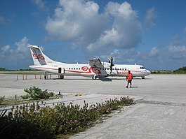 Het vliegveld van Rangiroa.