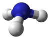 Ball-and-stick model of the ammonia molecule