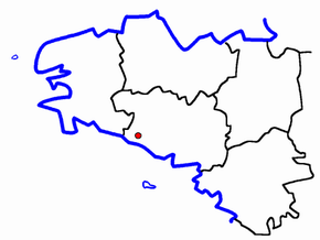 Lokace kantonu na mapě regionu Bretaň
