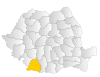 Map of Romania highlighting Dolj County