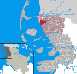 Elhelyezkedése Schleswig-Holstein térképén