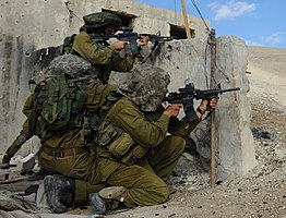 לוחמי גדס"ר צנחנים עם רובי M4A1 מדוגמים.