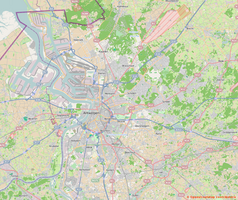 Mapa konturowa Antwerpii, w centrum znajduje się punkt z opisem „Lotto Arena”