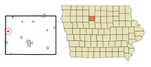 Humboldt County Iowa Incorporated and Unincorporated areas Bradgate Highlighted.svg