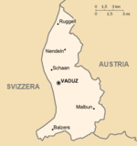 Mappa delle città del Liechtenstein