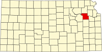 Locatie van Shawnee County in Kansas