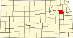Karte von Shawnee County innerhalb von Kansas