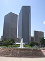 Miami Center (building on the left) next to the Southeast Financial Center from Bayfront Park