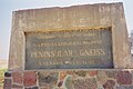 Plaque declaring the Peninsular Gneiss as a Geological Monument