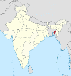 Tripuran sijainti Intian kartalla.