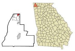 Location in Walker County and the state of Georgia