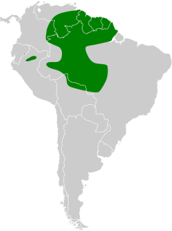 Distribución geográfica del cotinga pompadour.