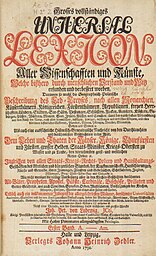 Titelseite von Zedlers Universal-Lexikon (1732–1754)