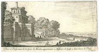 La Grotte de Meudon, par Israël Silvestre, première moitié du XVIIe siècle.