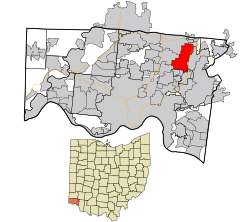 Location in Hamilton County and the state of Ohio.