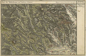 Die Abhänge der Koralm westlich von Stainz, Josephinische Landesaufnahme, um 1780