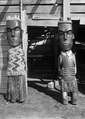 Maori wood carvings at Te Whai-a-te-Motu, Mātaatua marae