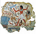 Sala 61 – Il celebre affresco del "giardino ideale di Nebamon", tomba di Nebamon, c. 1350 a.C.