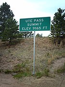 Ute Pass Summit sign