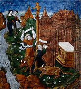Enea ed Eleno offrono un sacrificio, Maestro dell'Eneide (c. 1530, Louvre).