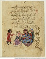 Maqama 06: Abu Zayd gratified by the Governor of Maraghah. Arabe 3929, 7v