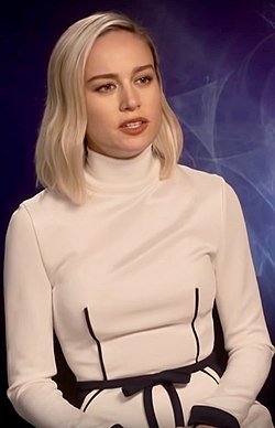 Brie Larson intervjuas för Captain Marvel år 2019.