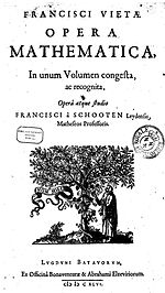 Page couverture de l’Opera Mathematica publié à Leyde en 1646 par Bonaventure et Abraham Elzevier.