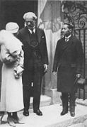 King Prajadhipok and Queen Rambhai Barni with British Premier Ramsay MacDonald at Number 10 Downing Street, 1934